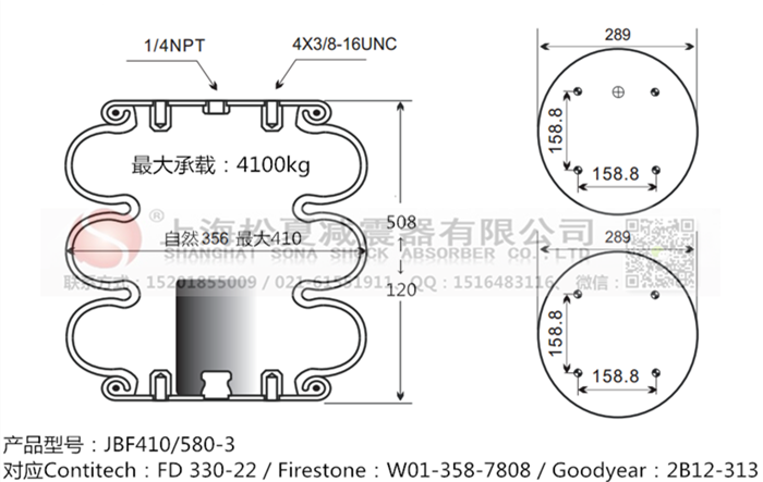 JBF410/580-3橡膠<a href='http://m.iiidddccc.cn/' target='_blank'><u>空氣彈簧</u></a>